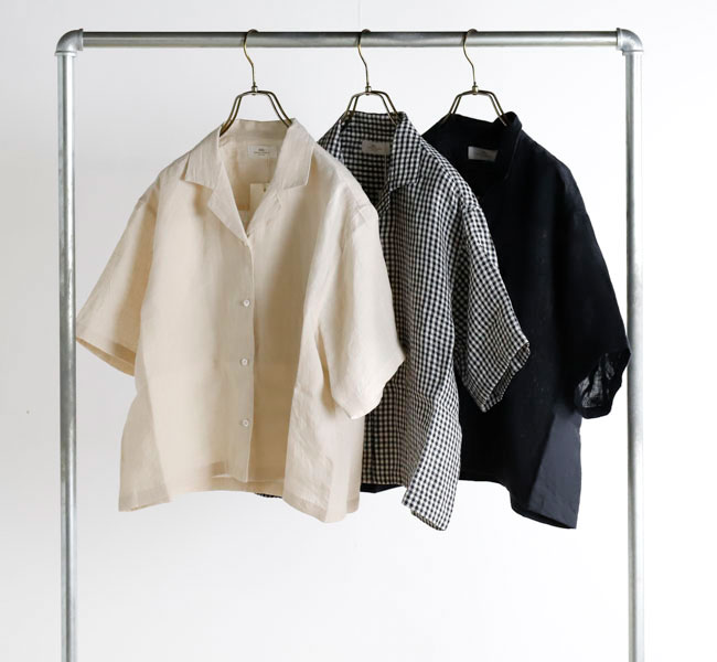 SOIL ソイル INSL26311/26301 60s LINEN/ GINGHAM CHECK/ OPEN COLLAR
