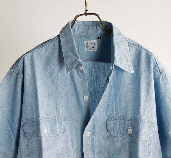 orslow オアスロウ 01-8172-99 SHORT SLEEVE CHAMBRAY WORK SHIRT WITH