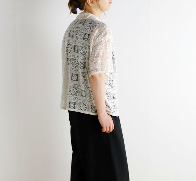 新作　mizuiroind ミズイロインド タイルレースシャツ　新品　値下げ不可 mizuiro ind タイルレースシャツ｜ MARcourt ONLINE STORE
