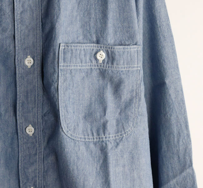 orslow オアスロウ 01-8270-181 RELAX FIT STRIPE CHAMBRAY WORK SHIRT