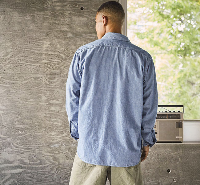 orslow オアスロウ 01-8270-181 RELAX FIT STRIPE CHAMBRAY WORK SHIRT