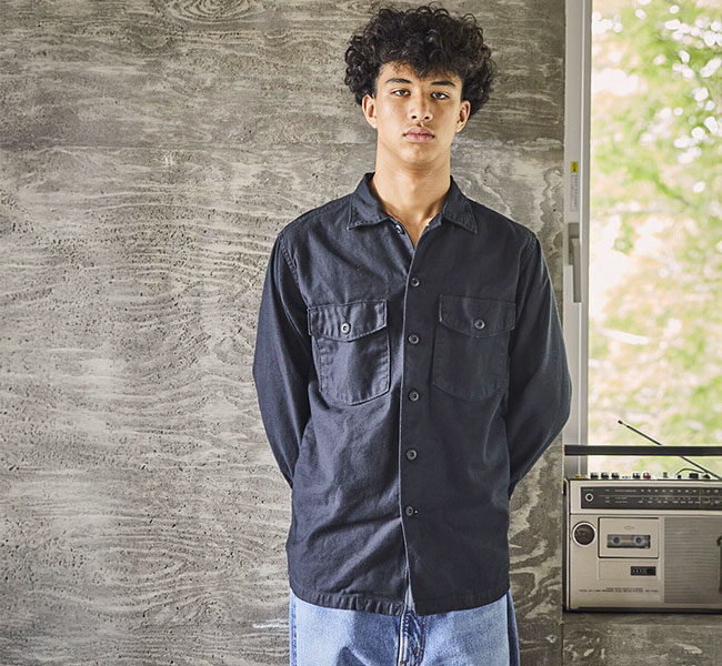 orslow オアスロウ 03-8045-J61 U.S ARMY FATIGUE SHIRT BLACK