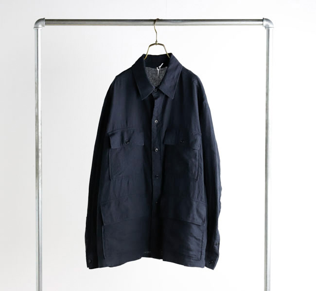 キャプテンサンシャインサファリシャツジャケットネイビー紺色ミリタリージャケット キャプテンサンシャインサファリシャツジャケットネイビー紺色