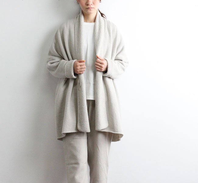 evam eva エヴァムエヴァ wool sable robe ウール セーブル ローブ