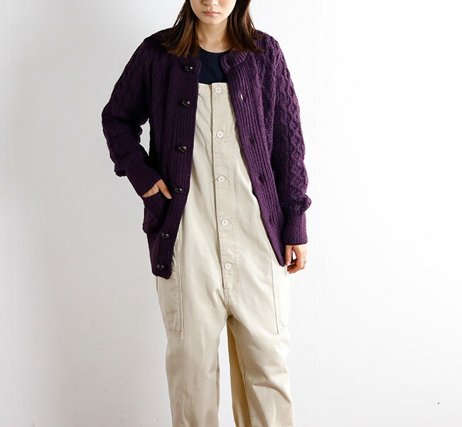 HTS WOOL ARAN CREW CARDIGAN アランクルーカーディガン CHT1951 HTS WOOL ARAN CREW CARDIGAN アランクルーカーディガン CHT1951 HARROW TOWN