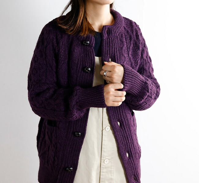 HTS WOOL ARAN CREW CARDIGAN アランクルーカーディガン CHT1951 HTS WOOL ARAN CREW CARDIGAN アランクルーカーディガン CHT1951 HARROW TOWN