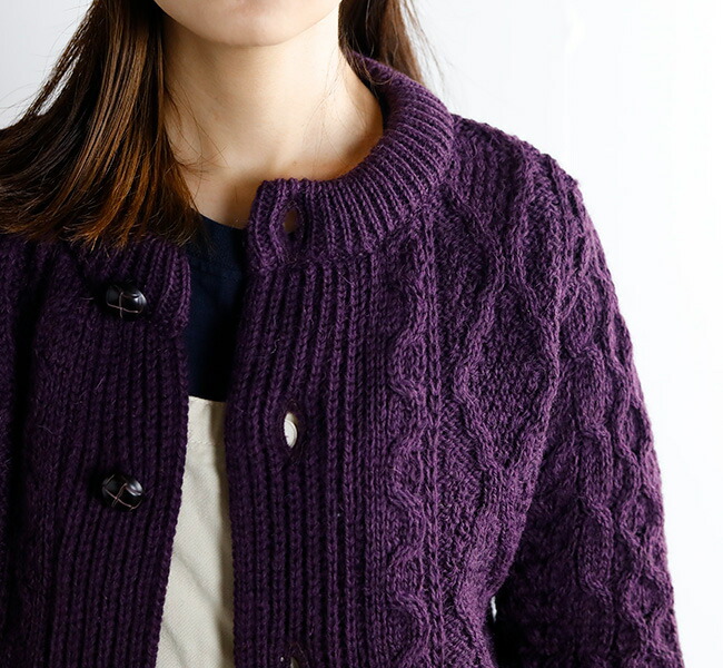 HTS WOOL ARAN CREW CARDIGAN アランクルーカーディガン CHT1951 HTS WOOL ARAN CREW CARDIGAN アランクルーカーディガン CHT1951 HARROW TOWN