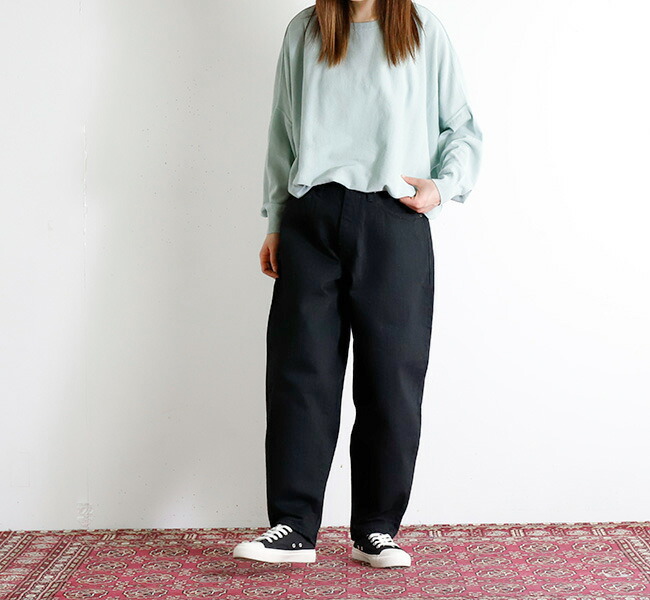Sanca バルーンフィットデニム BALLOON FIT Sanca サンカ PT11 Wブラックデニム バルーンフィットデニム 15.5OZ W