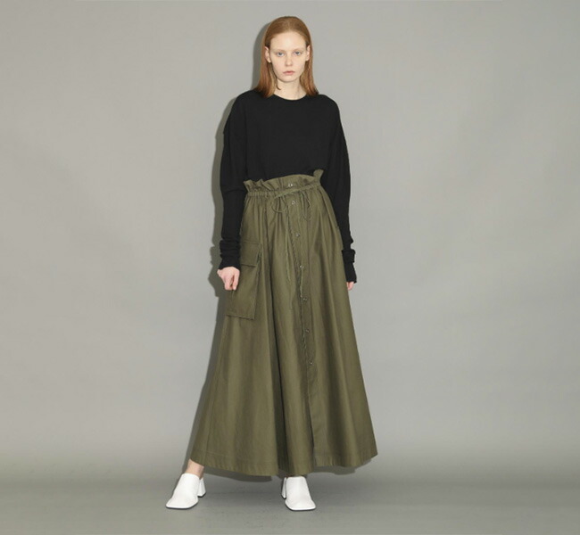 SACRA サクラ COTTON BACK SATIN SKIRT コットン バックサテンスカート