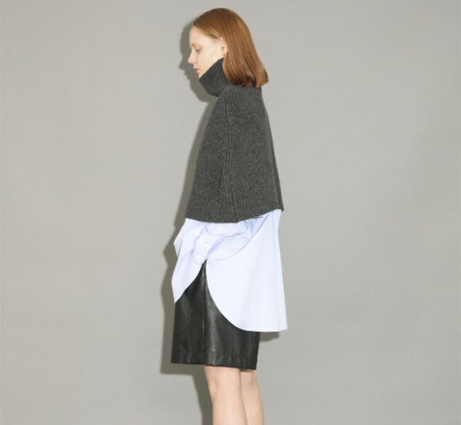 SACRA サクラ EX.FINE LAMBWOOL PONCHO ラムウール ニットポンチョ