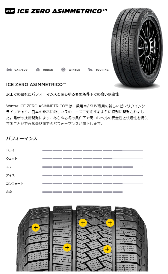 送料無料 205/60R16 96H XL ピレリ アイスゼロ アシンメトリコ PIRELLI ICE ZERO ASIMMETRICO 新品  スタッドレスタイヤ 冬タイヤ 輸入 2本セット