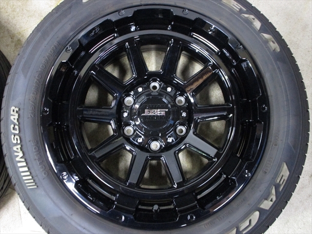 １２時まで即納 中古 ホイールタイヤ 4本 215/60R17 2020年製 7分山 コーセイ ボトムガルシア ディグレ ラジアル タイヤ  グッドイヤー ナスカー イーグル#1