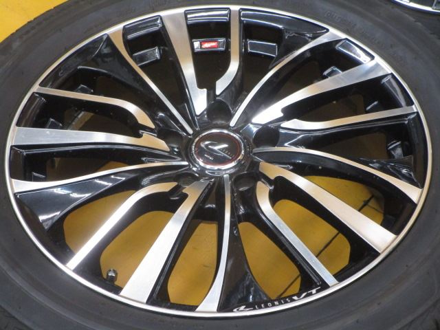 中古 ホイールタイヤ 4本 215/55R17 2019年製 8分山 ウェッズ レオニス