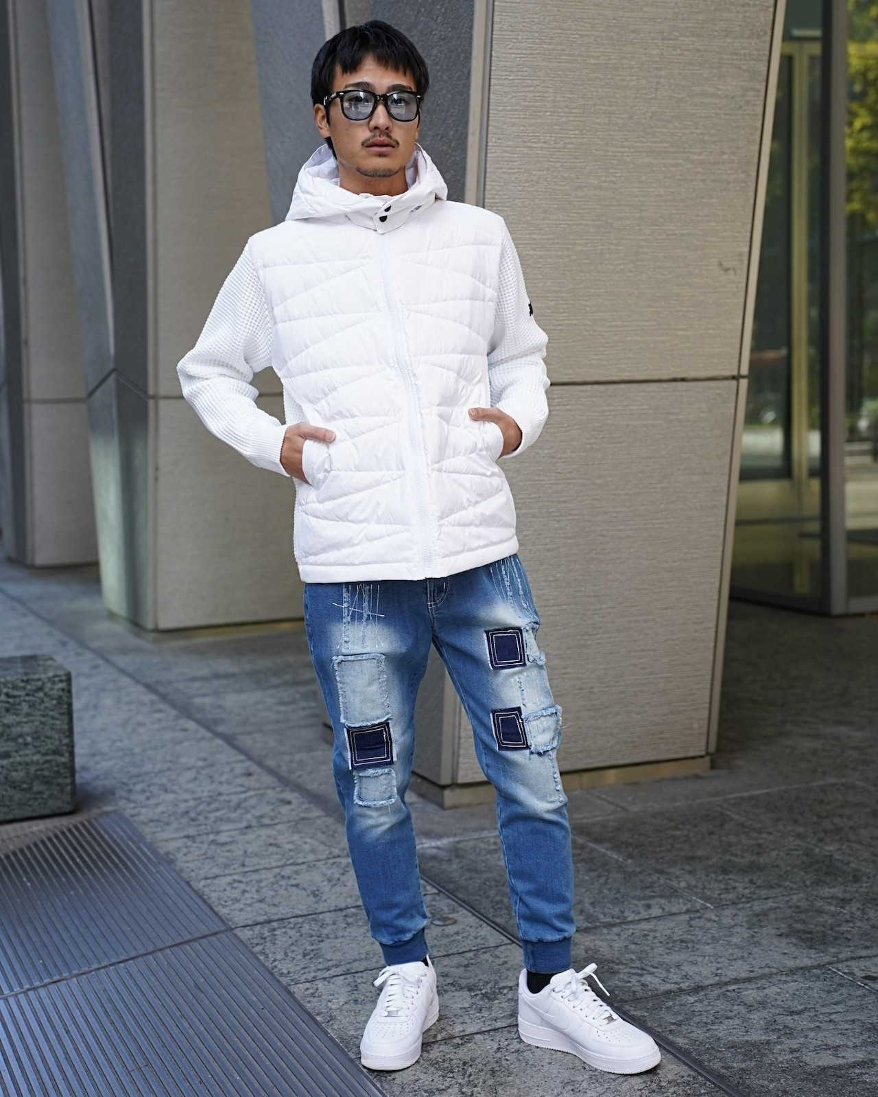 LUXE/R（ラグジュ） (3色) ダウンフェザー＆ワッフル生地切り替えzip