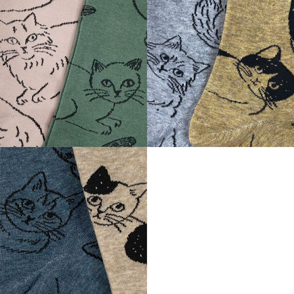 松尾ミユキ ソックス Cat 靴下 レディース 猫グッズ 柄 雑貨