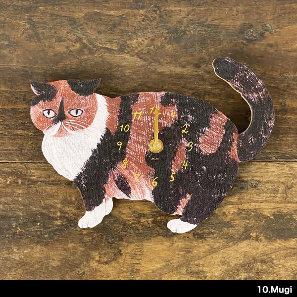 松尾ミユキ 壁掛け時計 おしゃれ 猫グッズ diecut clock