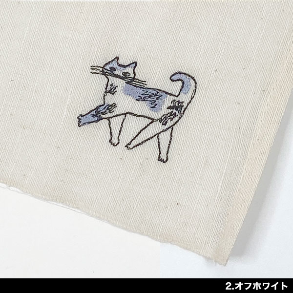 倉敷意匠計画室 トラネコボンボン 小幅リネン刺繍ハンカチ 中西なちお