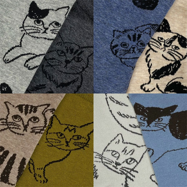 松尾ミユキ ソックス Cat 靴下 レディース 猫グッズ 柄 雑貨 