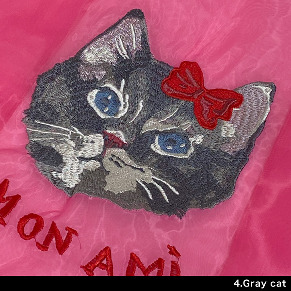 Nathalie Lete（ナタリーレテ） オーガンジーバッグ S 猫グッズ 猫柄