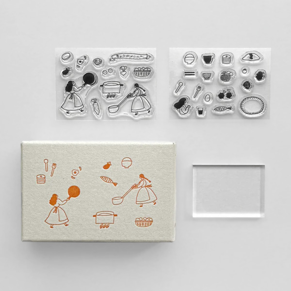 クリアスタンプ 手帳デコ ネクタイ×水縞 自在ハンコ ボックス 図案