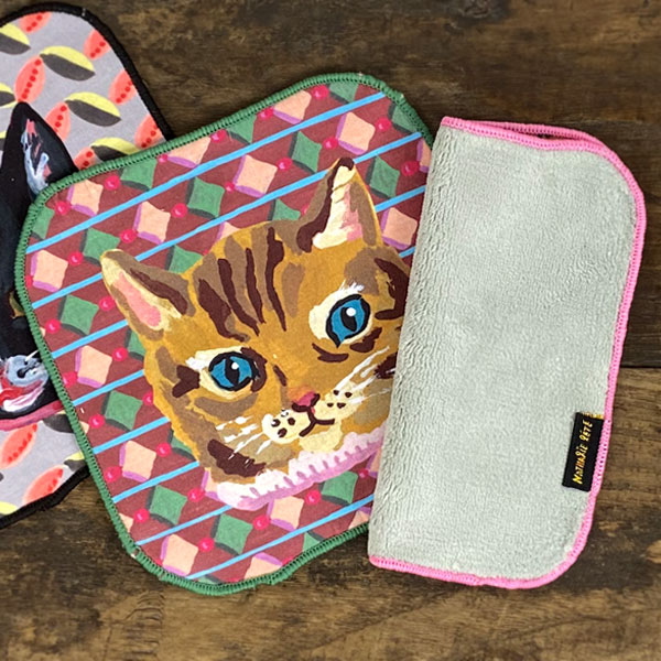 倉敷意匠計画室 mitsou(ミツ) リネンガーゼハンカチ 黒猫 グッズ