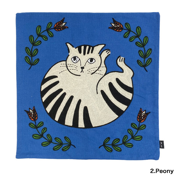 松尾ミユキ　エンブロイダリー　クッションカバー　45cm角　A　猫　ねこ　ネコ 松尾ミユキ クッションカバー 45×45 猫グッズ エンブロイダリー