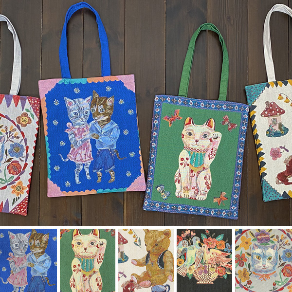 Nathalie Lete（ナタリーレテ） レクタングルトートバッグ B 猫バッグ