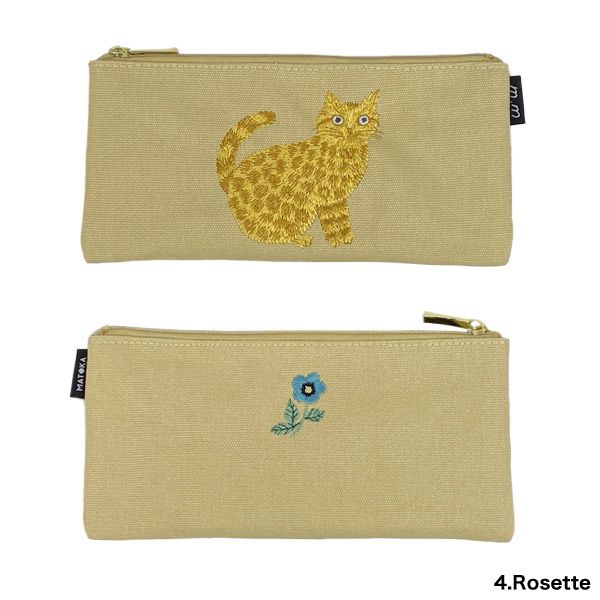 ペンケース 筆箱 猫グッズ 松尾ミユキ 刺繍ペンケース おしゃれ スリム 