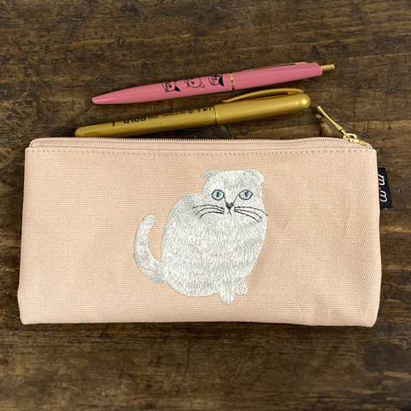 松尾ミユキ ペンケース 筆箱 猫グッズ 刺繍ペンケース おしゃれ