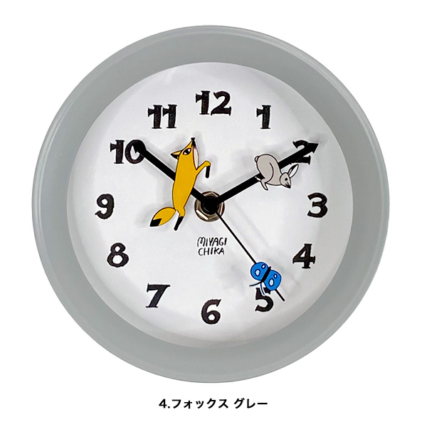 山鳩舎 yamabatosha 2way clock(CAT・FOX)　置き時計 アナログ 壁掛け時計 猫 グッズ 柄 雑貨 おしゃれ かわいい  キツネ きつね 可愛い プレゼント 女性 ギフト