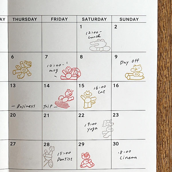 スタンプ 手帳用 ニシワキタダシ×水縞 自在ハンコ ログ 手帳用盛り上げ