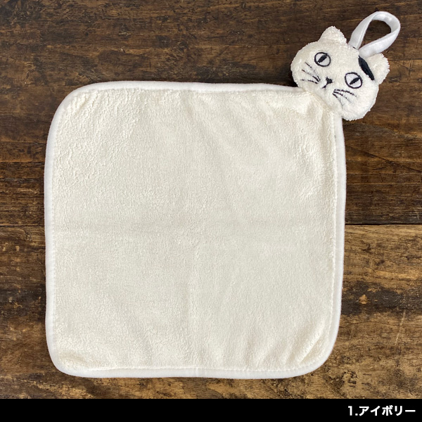 松尾ミユキ キャットフェイス ハンドタオル 猫グッズ 柄 雑貨