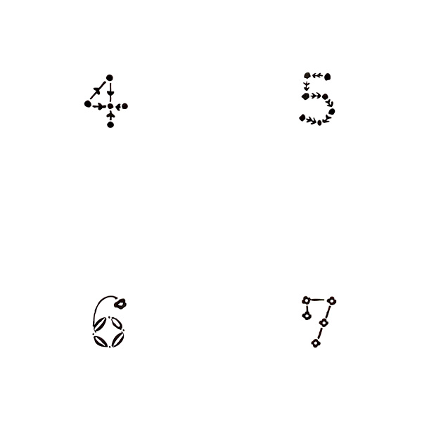 星燈社 ボタニカル スタンプ 花数字 　はんこ ハンコ ウッド ラバー 手帳用 デコ おしゃれ かわいい 大人可愛い 判子 ゴム印 花柄 植物