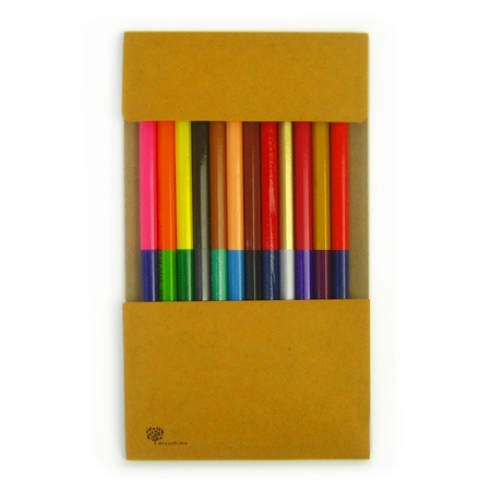 水縞 2色いろえんぴつ 色鉛筆 12本 おしゃれ かわいい 文房具