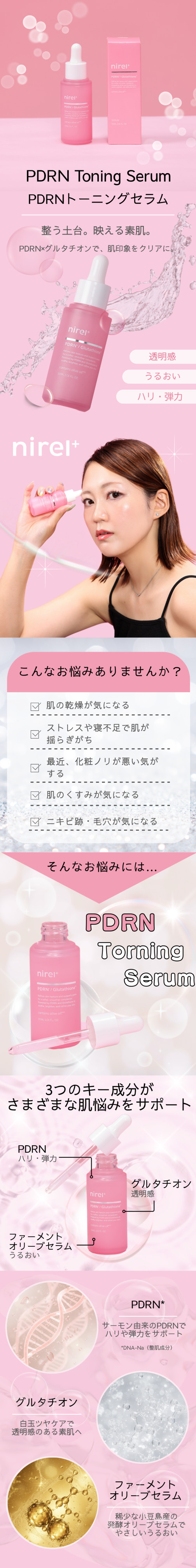 ニレル美容液 PDRNトーニングセラム 30mL 2本セット 日本製