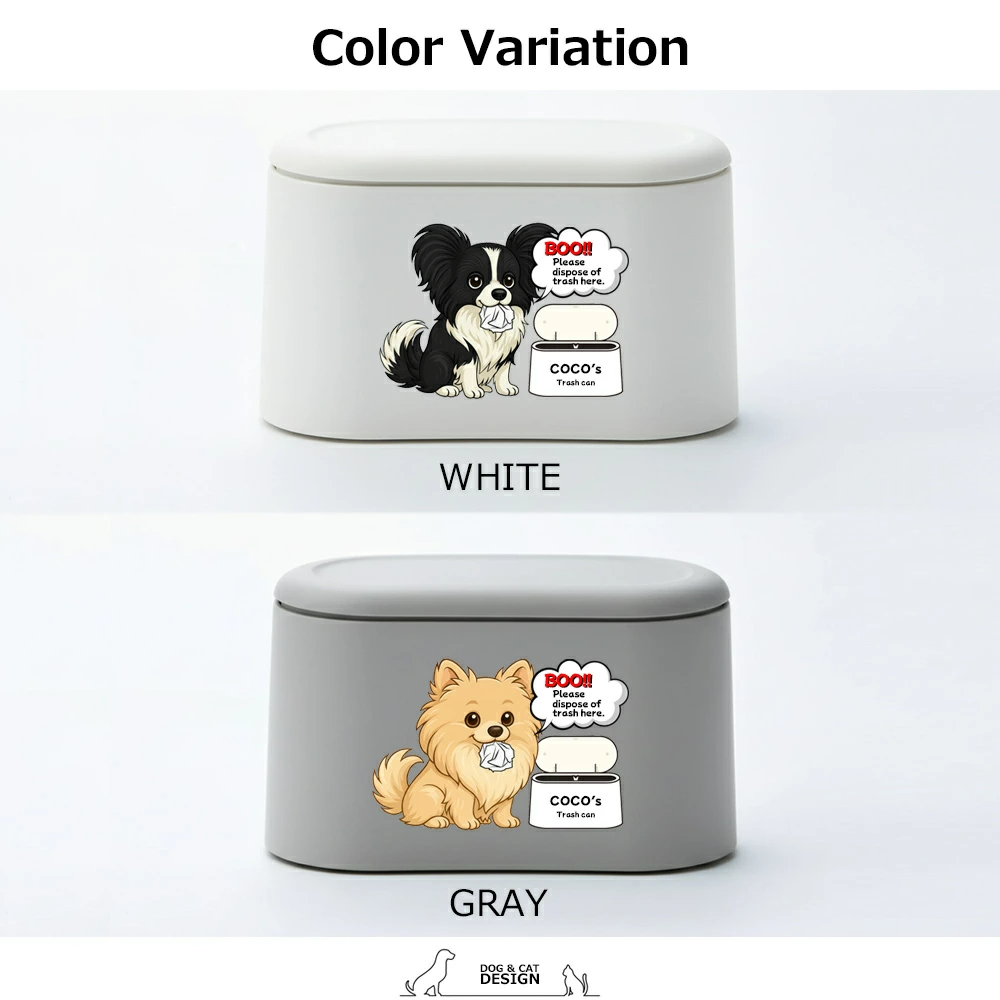 ニューダストハウス　灰皿付き モダン プッシュ式ごみ箱 ホワイト 名入れ 卓上 蓋付 プッシュ式 ボタン式 ゴミ箱 ごみ箱 ダストボックス