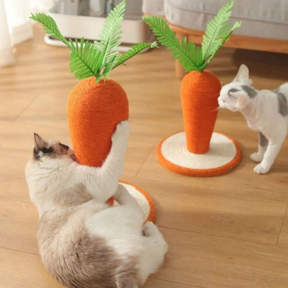 猫用 爪とぎポール にんじん型 爪とぎポール 猫 ねこ 人参型 天然サイザル麻 ペット用 爪研ぎ 猫おもちゃ 運動不足解消 送料無料