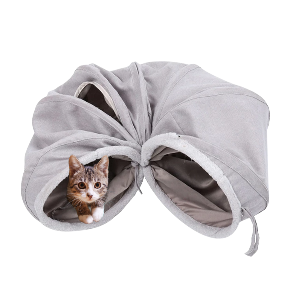 HAMI PET 猫トンネル 折りたたみ式 キャットトンネル ポンポン付き 猫