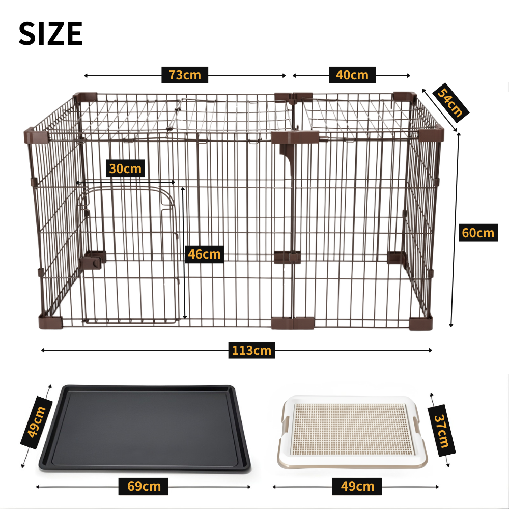HAMI PET ペット サークル 犬 ケージ スチール トイレ トレイ ロック