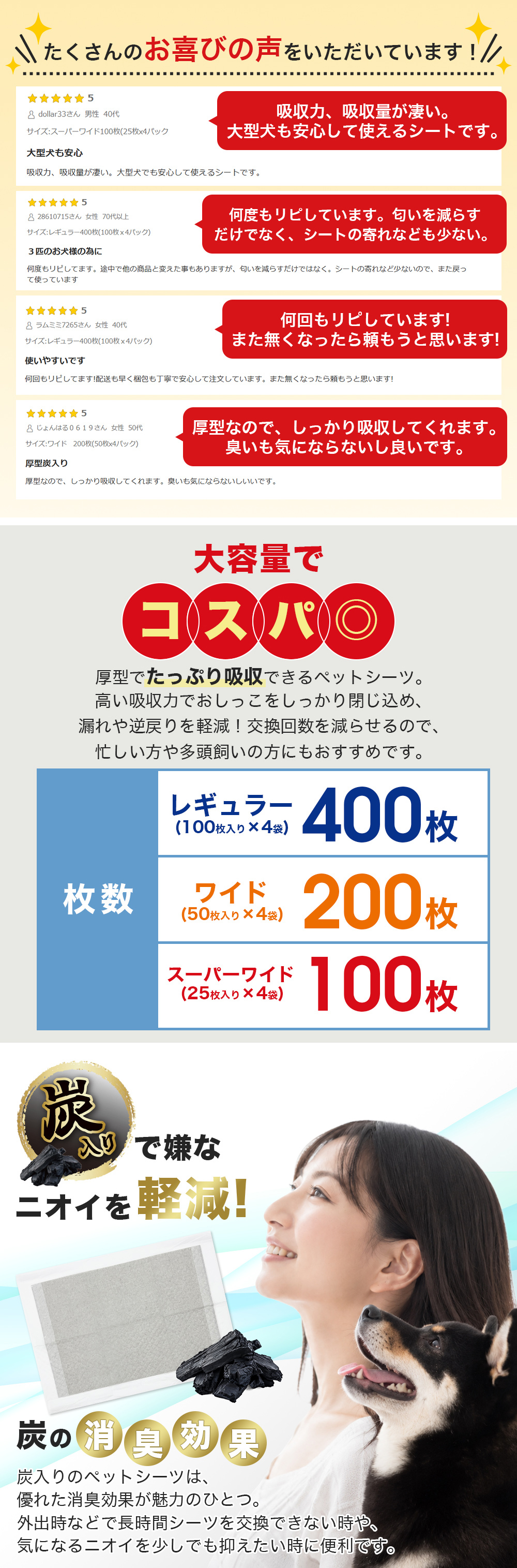 炭入り厚型ペットシーツ