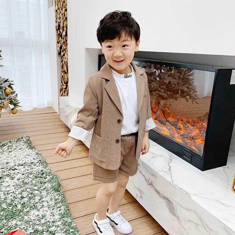 キッズ 男の子 スーツ セットアップ フォーマル 韓国 ベージュ 130cm 男の子 フォーマル スーツ キッズ ベージュ 子供 セットアップ