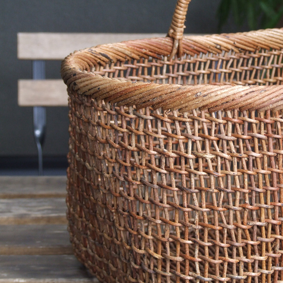 秋田県 あけび蔓細工 あけびかご 手提げかご 特上透かし編み こだし