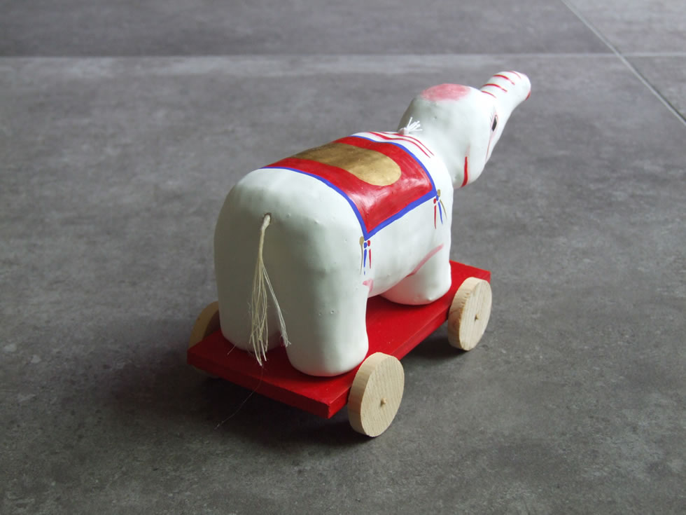 郷土玩具 民藝 静岡県 浜松張子 鈴木伸江 象車 縁起物 : おまめ - 通販