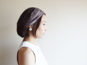リネン100％ ヘアバンド 日本製 ナチュラル バンダナ おしゃれ