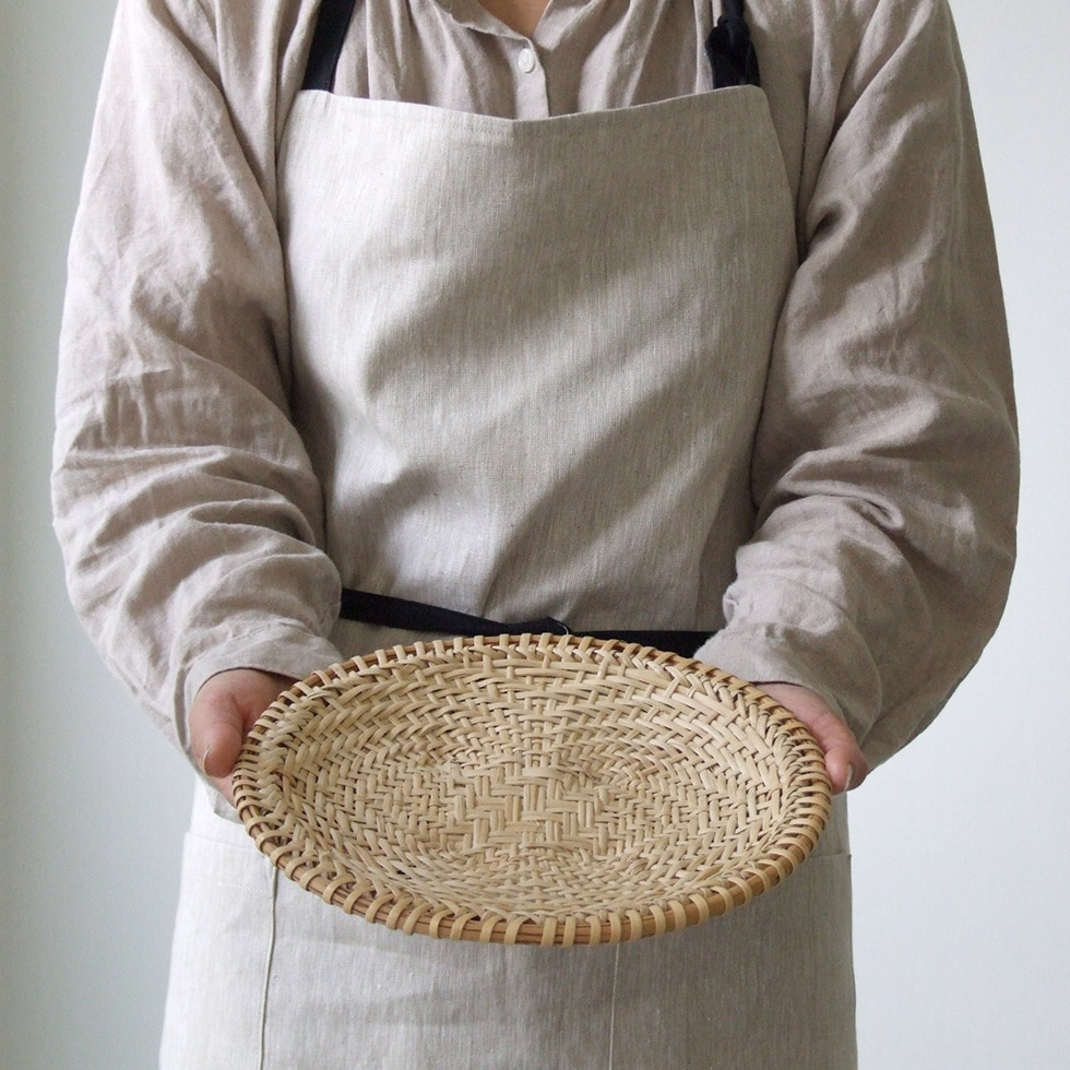 福島奥会津編み組細工 マタタビそばざる 小 仁一さん作 : おまめ