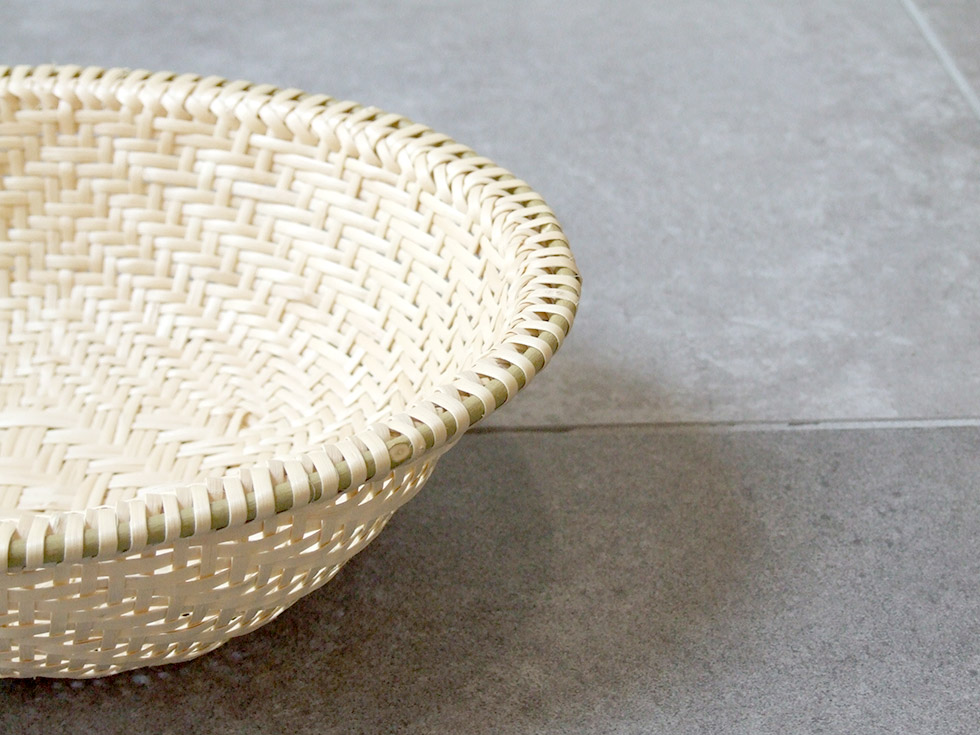 福島奥会津編み組細工 マタタビ楕円浅ザル 中 特上編み : おまめ