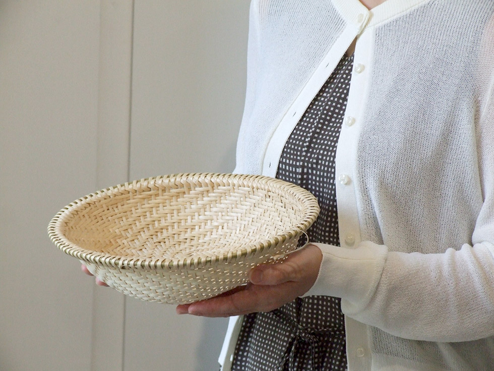 福島奥会津編み組細工 マタタビ楕円浅ザル 中 特上編み : おまめ