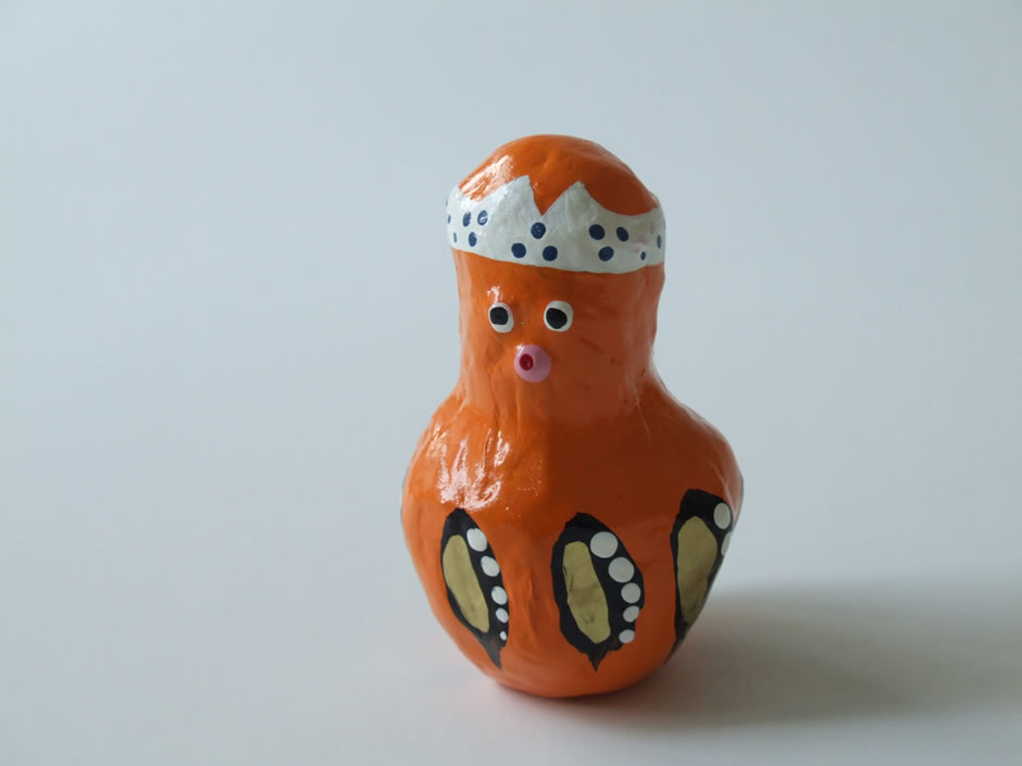郷土玩具 民藝 広島県 三原だるま タコだるま オレンジ : おまめ