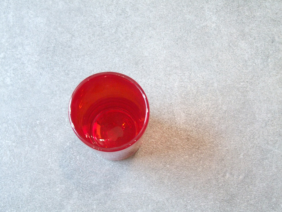 沖縄 奥原硝子製造所 琉球ガラス 民藝品 5半広口コップ レッド