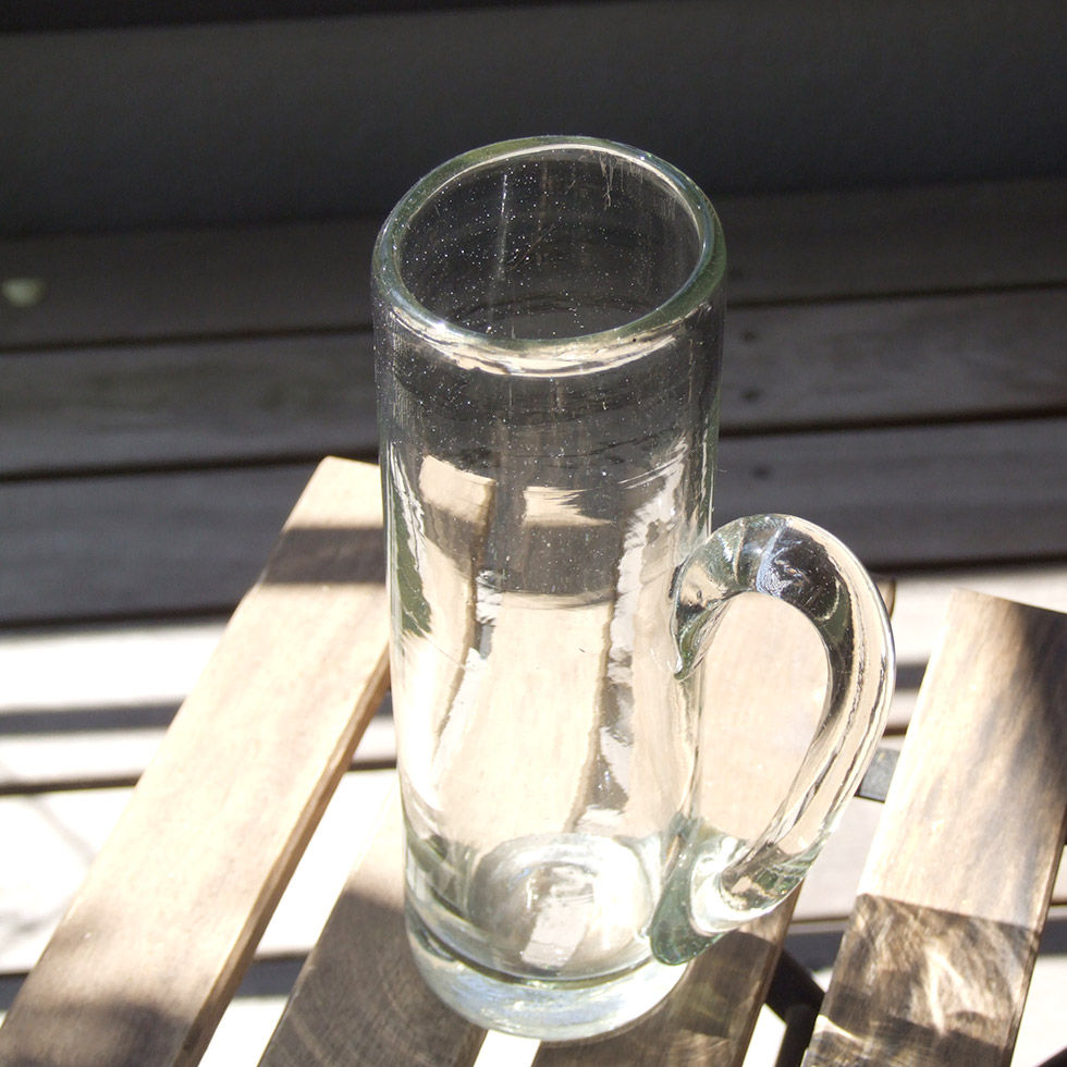 沖縄 奥原硝子製造所 琉球ガラス 民藝品 20cm筒型ジョッキ ビール